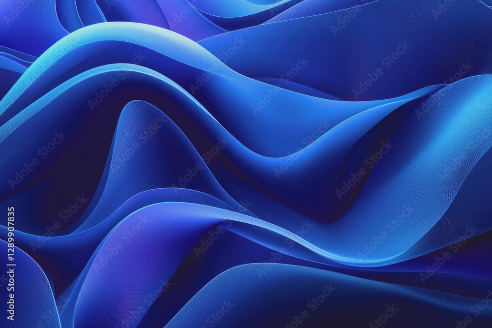 Obraz premium Blue background with wavy waves creating a calm and serene visual effect for design purposes