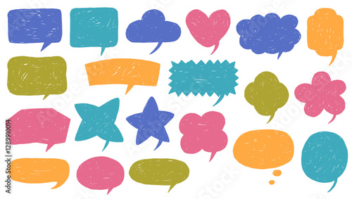 vector set of vintage bubble speech and sticker