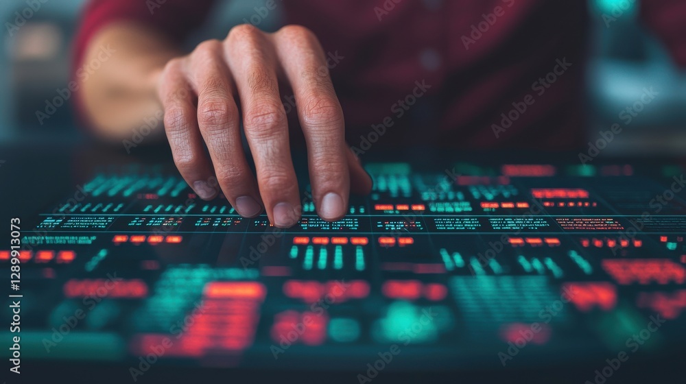 Molding hologram graph concept. Cybernetic Hands Molding an AI Powered Holographic Dashboard Molding hologram graph concept. Cybernetic Hands Molding an AI Powered Holographic Dashboard