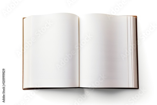 Blank opened book publication white page.
