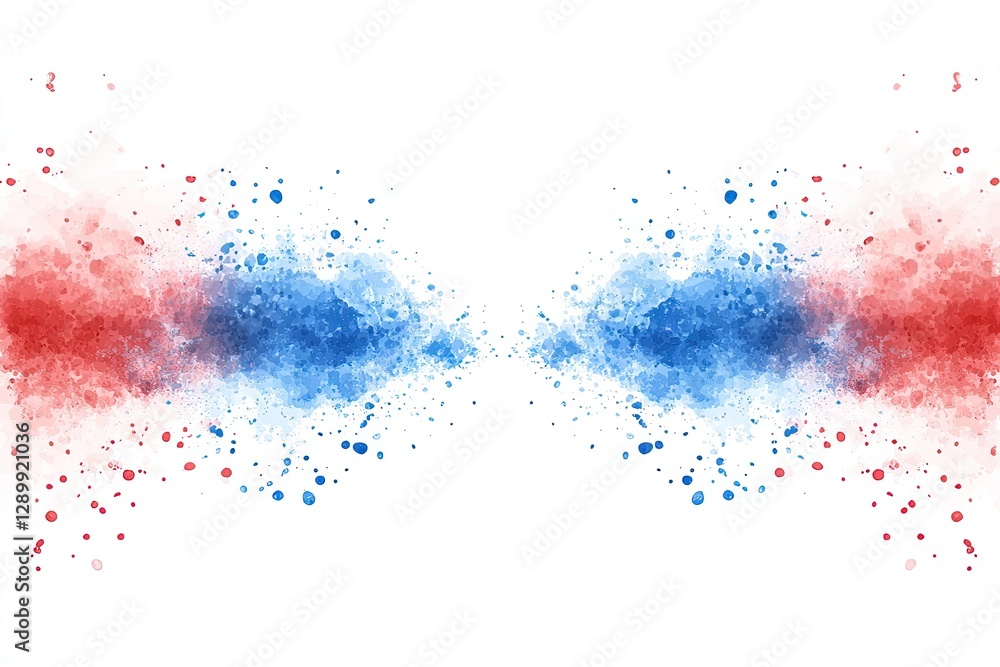 Abstract red blue watercolor splash background design Abstract red blue watercolor splash background design
