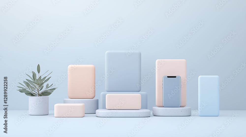 custom made wallpaper toronto digitalModern design concept minimalist product display in soft colors and still life setup