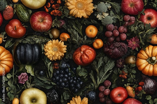 Wallpaper Mural Celebrate the beauty and bounty of nature's harvest.- Seamless Pattern - Seamless Pattern Torontodigital.ca