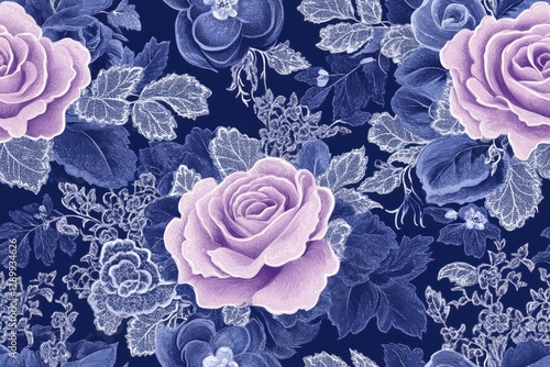 Floral Elegance: A harmonious blend of vintage rose patterns and calming colors.