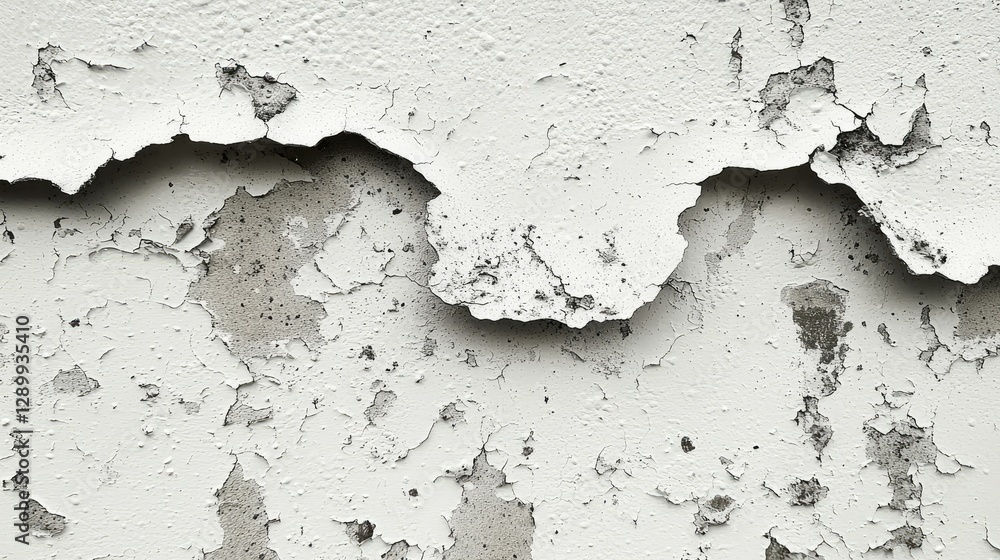 Obraz premium White Paint Peeling From A Weathered Wall