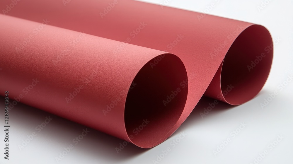 Crimson Rolled Paper Texture: A Study in Curves and Color Crimson Rolled Paper Texture: A Study in Curves and Color
