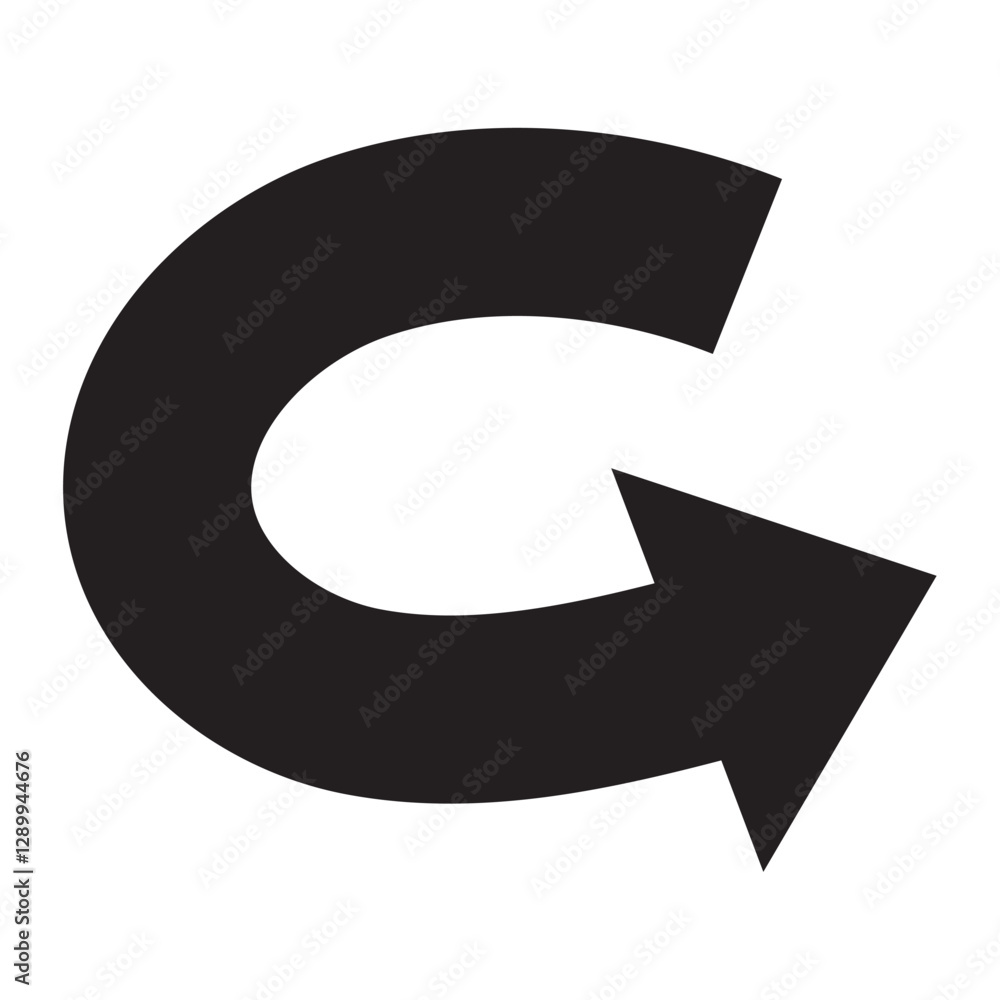Arrow Bent Circular Bold Thick Direction