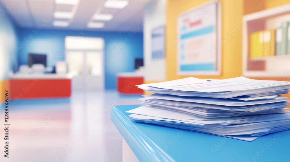 Close-up of a neatly organized stack of insurance documents with a magnifying glass on top, showcasing professionalism and attention to detail in a modern office setting. Close-up of a neatly organized stack of insurance documents with a magnifying glass on top, showcasing professionalism and attention to detail in a modern office setting.