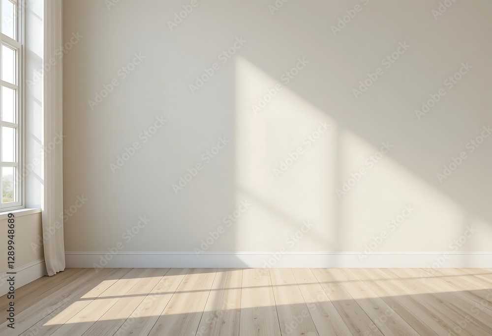 Natural Light Illuminating Empty Interior Space With Wooden Flooring Natural Light Illuminating Empty Interior Space With Wooden Flooring
