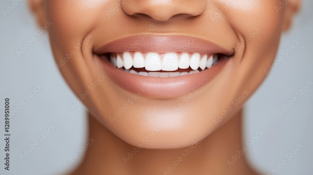 Fototapeta premium Radiant smile of an African American woman, exuding warmth and confidence. 