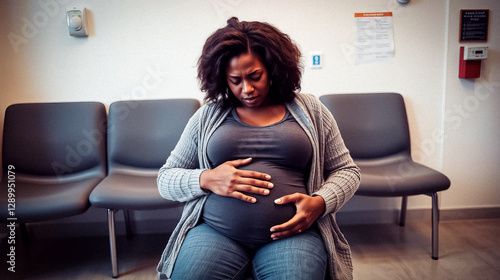 Worried Pregnant Black Woman