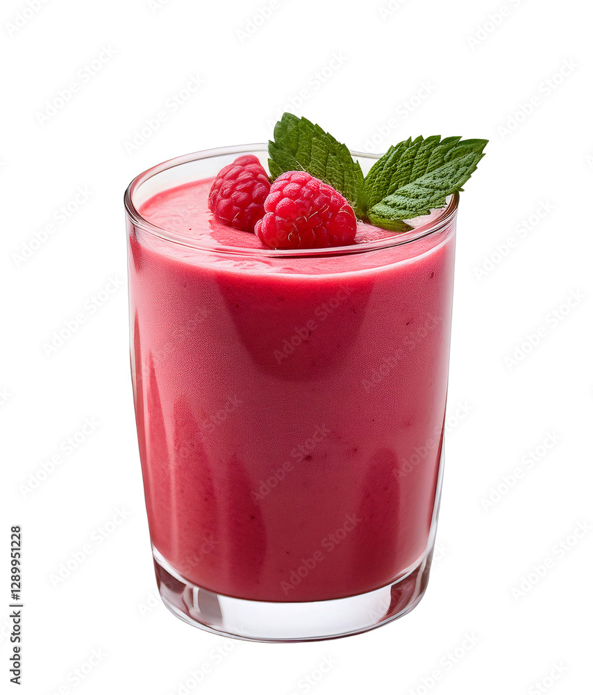 a glass of refreshing raspberry smoothie with mint leaves. a glass of refreshing raspberry smoothie with mint leaves.