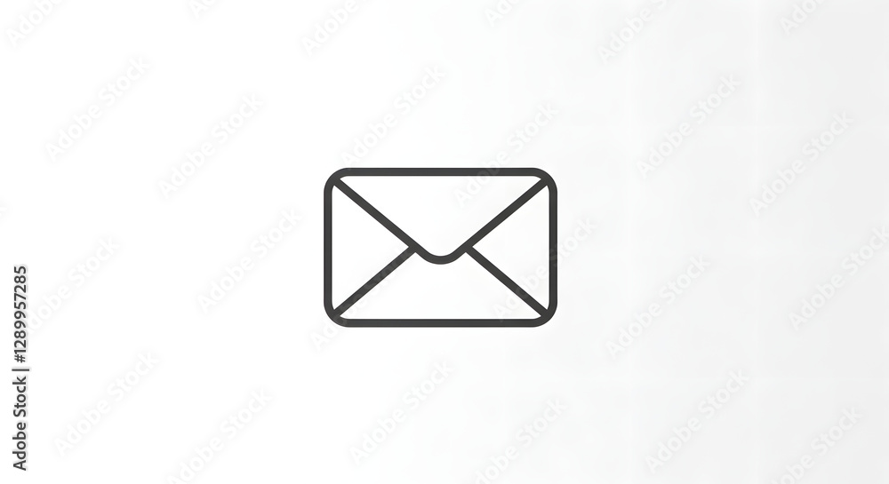 Simple Email Icon Outline on White Background for Digital Communication Simple Email Icon Outline on White Background for Digital Communication