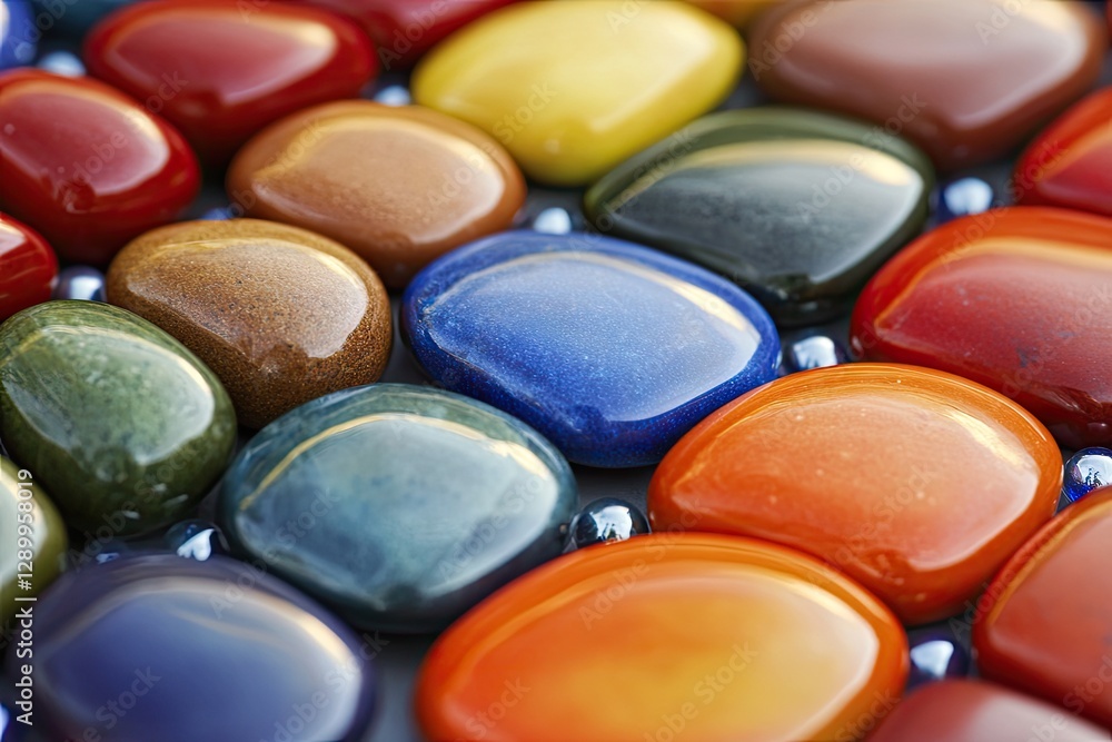 Colorful glossy stones close-up Colorful glossy stones close-up