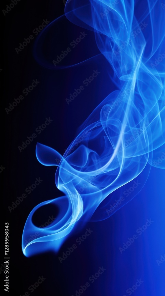 Fototapeta premium Smooth smoke particle wave Blue Background Wallpaper blue backgrounds smooth.