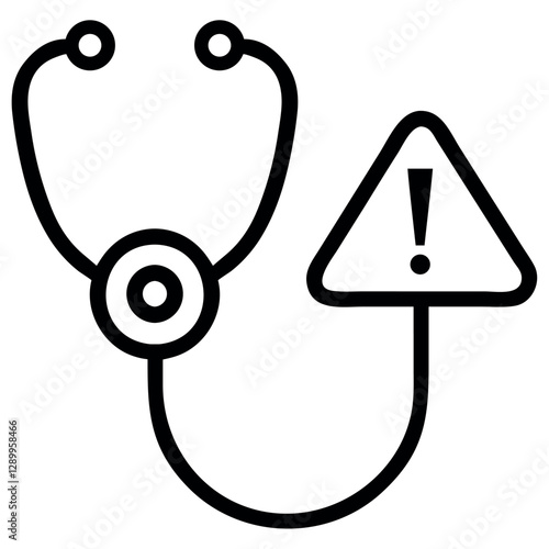 Medical Alert Stethoscope Warning Icon