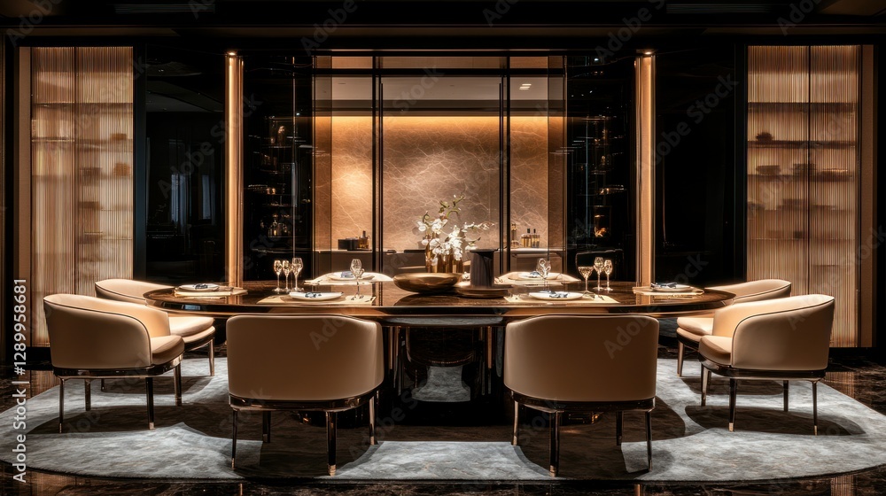 Luxurious modern dining room interior Luxurious modern dining room interior