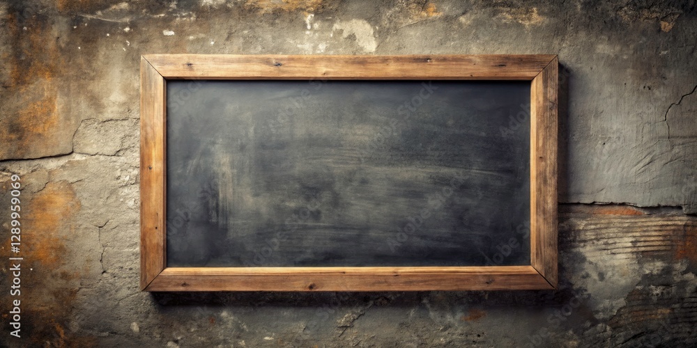 Rustic Chalkboard Wall Double Exposure - Weathered Concrete Texture, Wooden Frame, Educational Decor Rustic Chalkboard Wall Double Exposure - Weathered Concrete Texture, Wooden Frame, Educational Decor