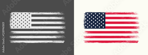 Distressed American Flag Grunge Vector Illustration – Patriotic 4th of July Design for vintage T-Shirts
