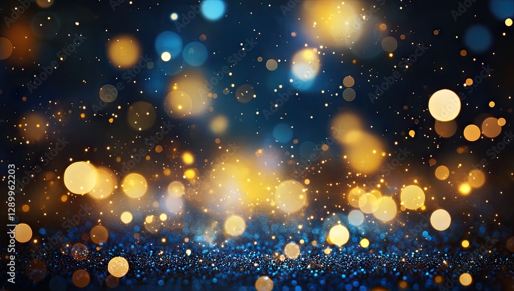 Fototapeta premium Bokeh lights, dark background, glittering