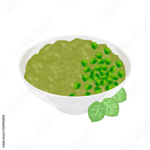 Vector Illustration Logo Clipart Homemade Mushy Peas