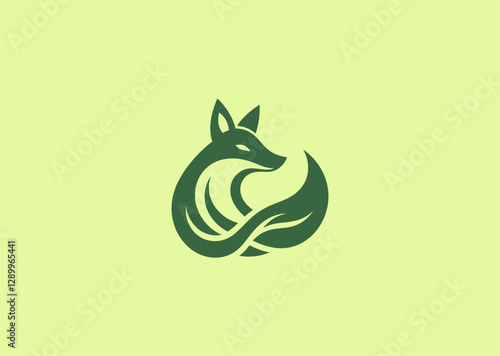 A clever fox with a tail shaped like a leaf, blending nature with intelligence and adaptability