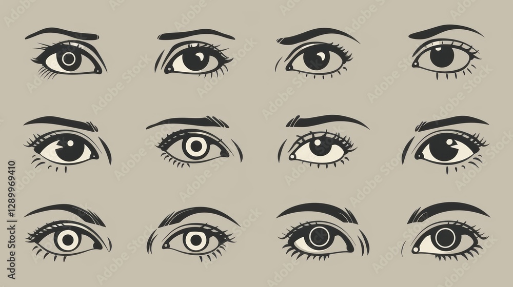 Discover a Stunning Assortment: Eye Icon Set, Silhouettes, and Retina - Scan Symbols Discover a Stunning Assortment: Eye Icon Set, Silhouettes, and Retina - Scan Symbols
