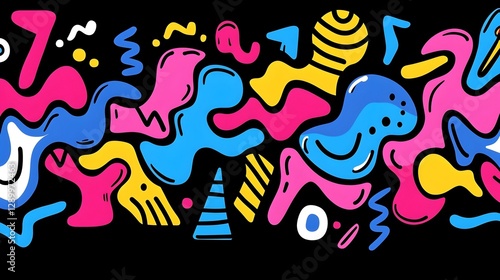 Whimsical Arrow Design, playful zigzag lines create a quirky visual emphasis, perfect for creative projects and vibrant presentations