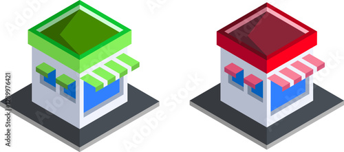 isometric building icon coffeshop
