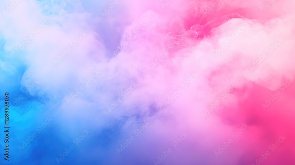 Fototapeta premium Ethereal dry ice mist blending with gradient light, evoking a serene and mysterious ambiance.