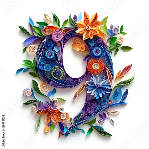 Intricate Paper Quilling: A Number Nine Blooms! photo