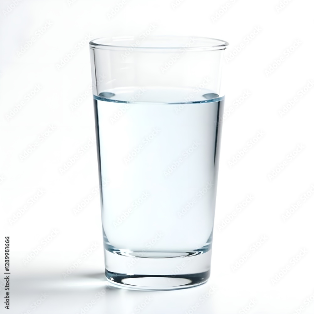 A glass of clean water on a white background A glass of clean water on a white background