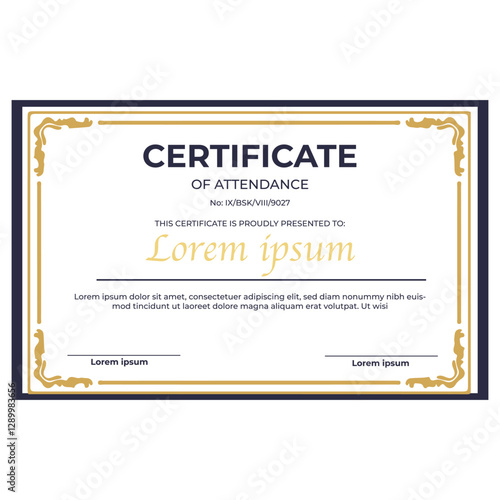 Modern certificate template appreciation business certificate of achievement, graduation professional simple golden certificate award template