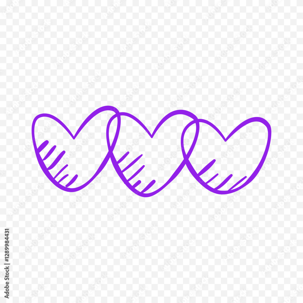Fototapeta premium Doodle Hearts hand drawn love hearts Vector illustration