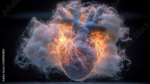 Human Heart Anatomy  Electrical Signals  Cardiac Conduction  3D Render