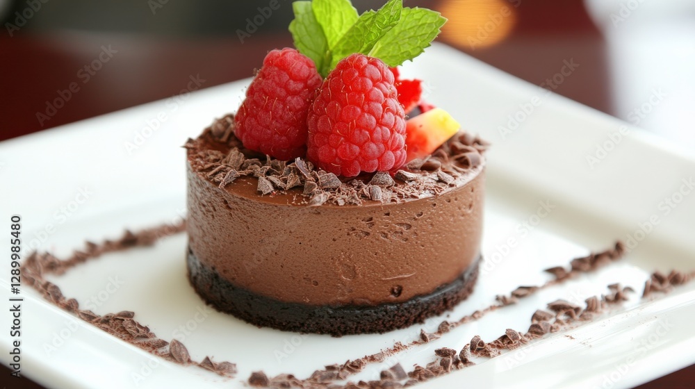 Decadent Chocolate Mousse with Raspberries and Mint Decadent Chocolate Mousse with Raspberries and Mint