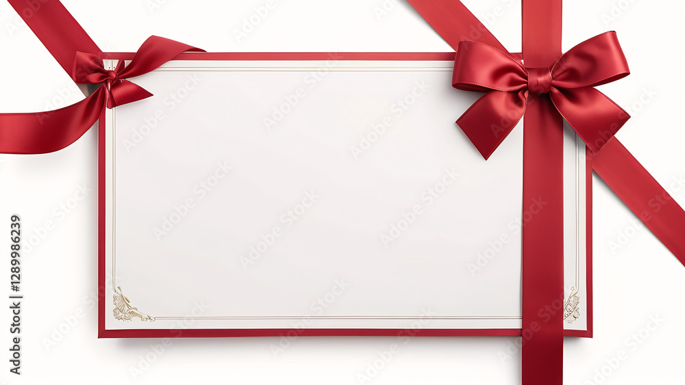 Elegant Red Ribbon Gift Certificate with Bows Elegant Red Ribbon Gift Certificate with Bows
