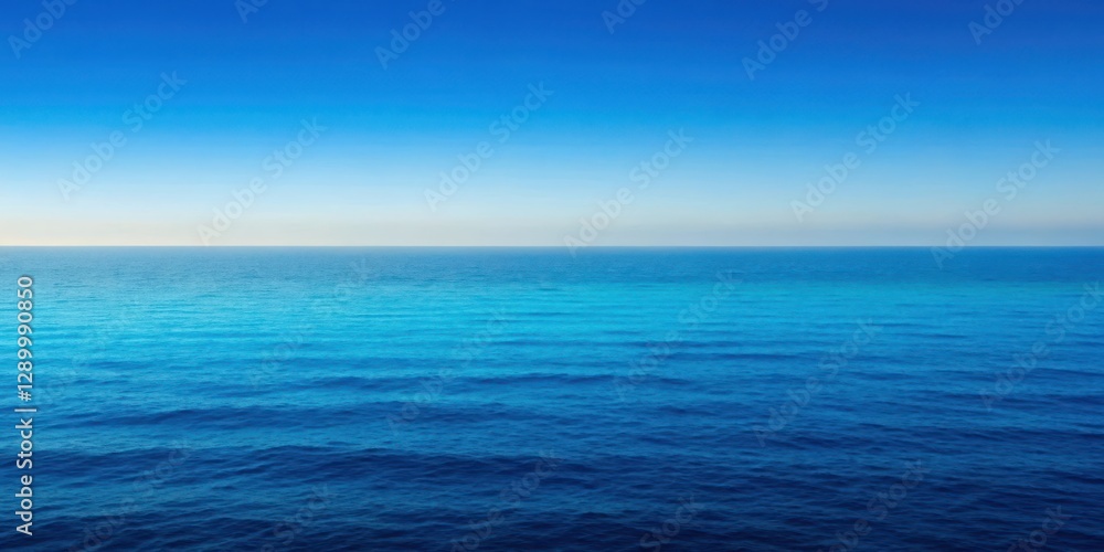 Fototapeta premium Gradual transition from light sky blue at top to deep navy blue at bottom, oceanic hues