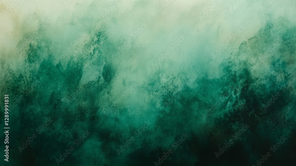 Obraz premium Green watercolor texture with smooth brush strokes, embodying artistic abstraction and gradient harmony. 