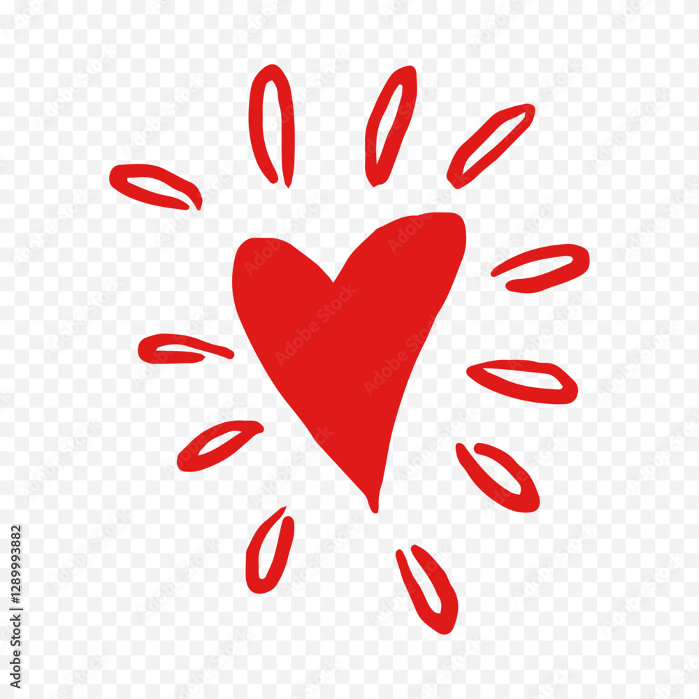 Doodle Hearts hand drawn love hearts Vector illustration