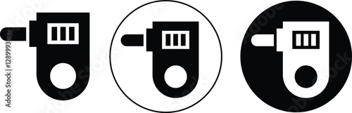 Breath control icons set. Alcohol test and safety flat design. Elements illustration from Medical concept. Breathalyzer image ideal for personal or professional use isolated on transparent background.