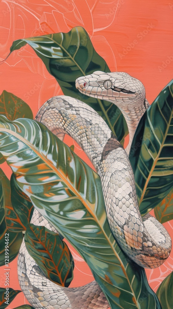 Fototapeta premium Wallpaper snake reptile animal art.