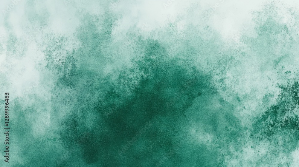 Obraz premium Green watercolor texture with smooth brush strokes, embodying artistic abstraction and gradient harmony. 