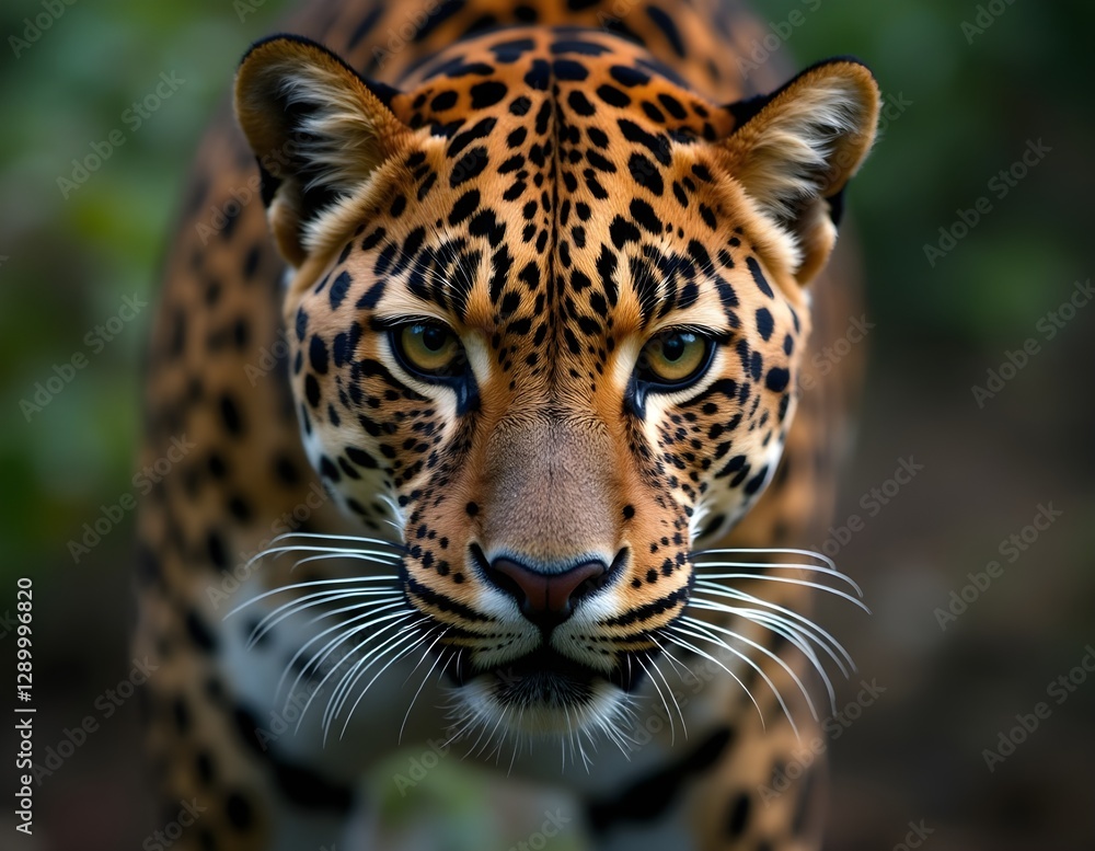 Obraz premium The Star Tiger whose skin is filled with round patterns and contrasting colors, its mysterious nature, every step is agile, reflecting strength and elegance in one body