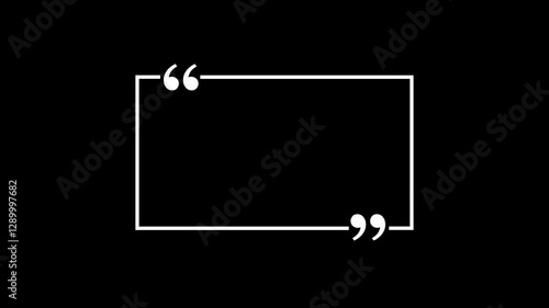 rectangle box with quotation marks animation. Rectangle doodle frames with quote.Doodle frames with quotation marks, rectangle doodle frames