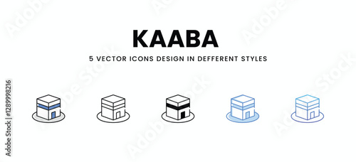 Kaaba  vector icons set stock illustration