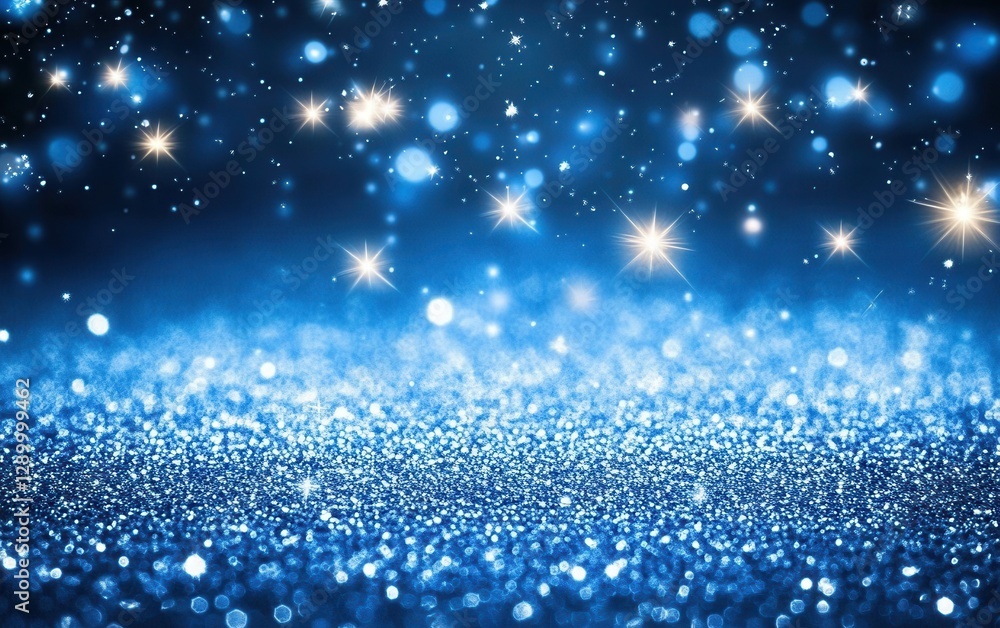 Sparkling Blue Glitter Background with Bokeh and Starbursts for Christmas and Holiday Designs Sparkling Blue Glitter Background with Bokeh and Starbursts for Christmas and Holiday Designs