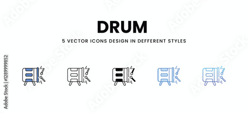 Drum  vector icons set stock illustration