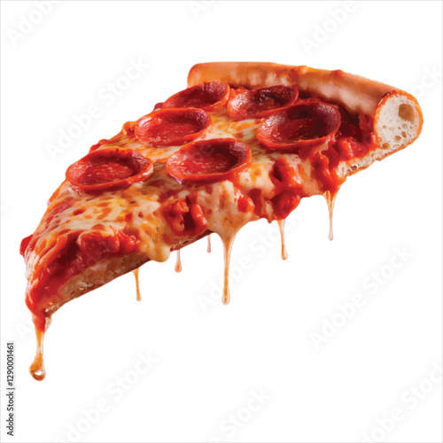 A pizza with a slice of pizza on it
