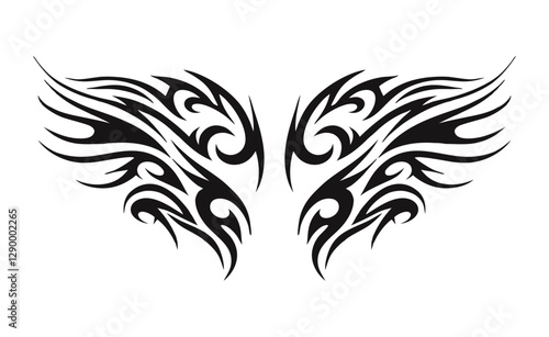 tribal tattoo wings design
